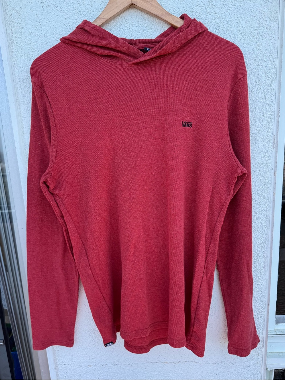 Vans lightweight Red Hoodie Sweatshirt Long Sleeve Size L